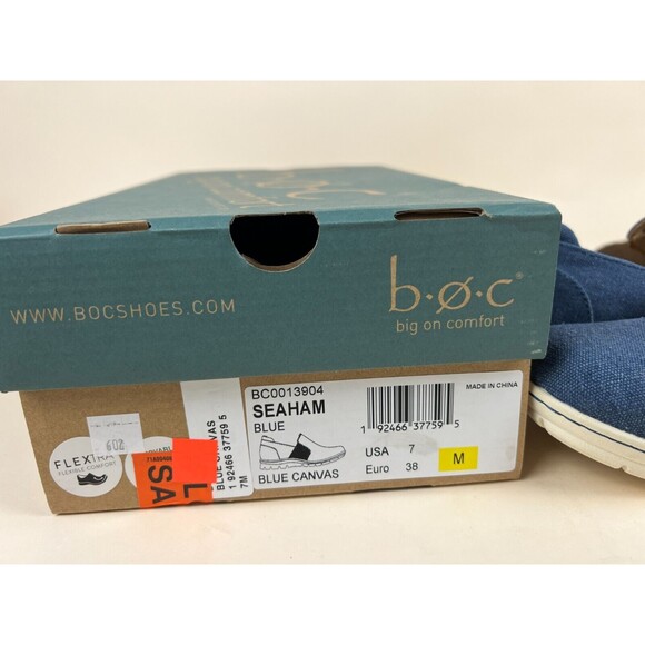 b.o.c Seaham Comfort Slip On Sneakers Womens 7 M Blue Canvas Casual Shoes NWB - Picture 9 of 12